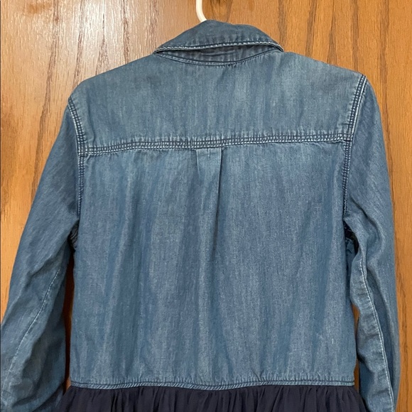 OshKosh B'gosh UGC Girls Size 10 Denim Chambray and Navy Tulle Dress - Picture 10 of 11